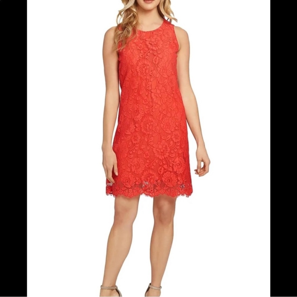 CeCe Fiery Red Lace Dress